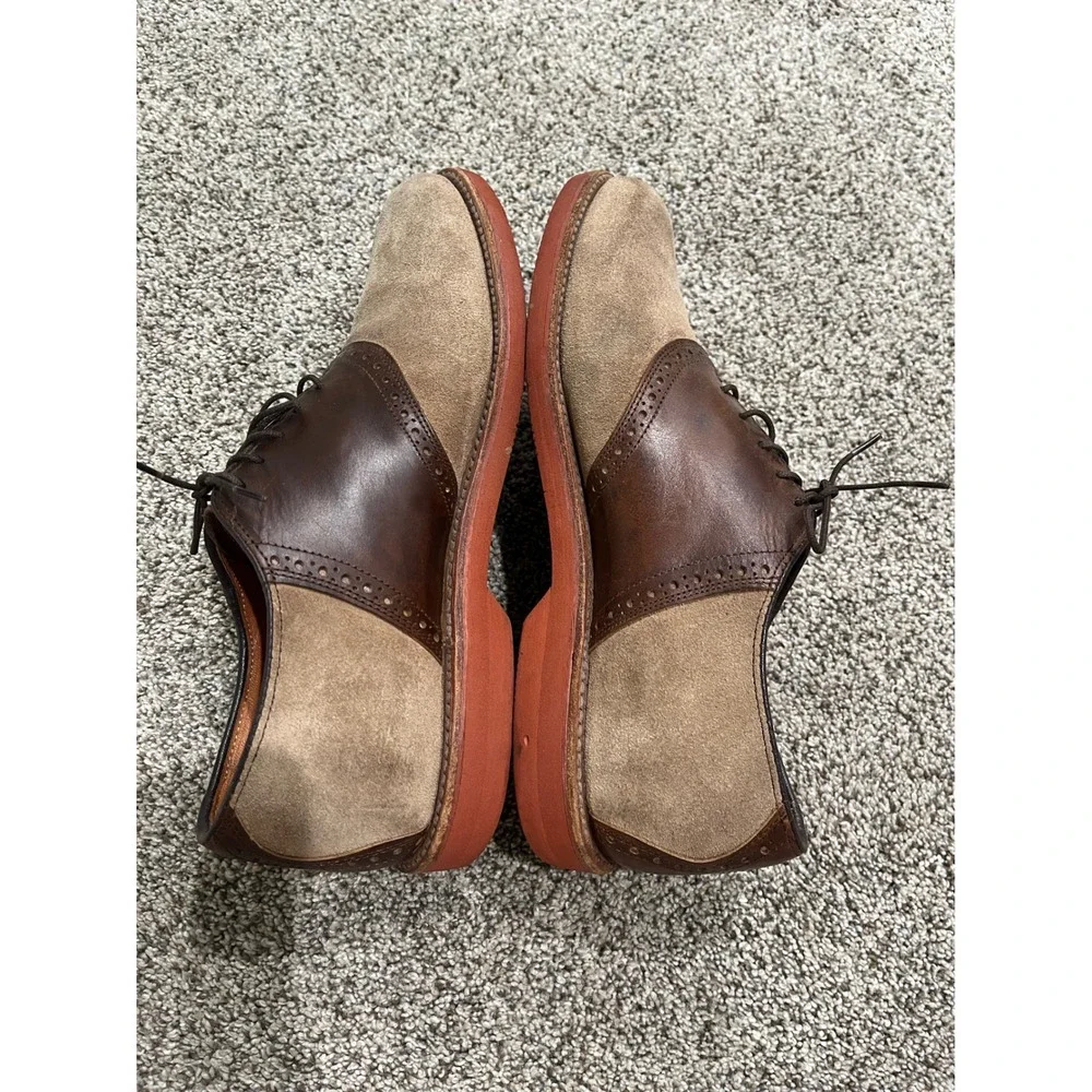 Cole Haan Mens 8.5 B Saddle Shoes Brown Leather Tan Suede Oxford USA 16152J